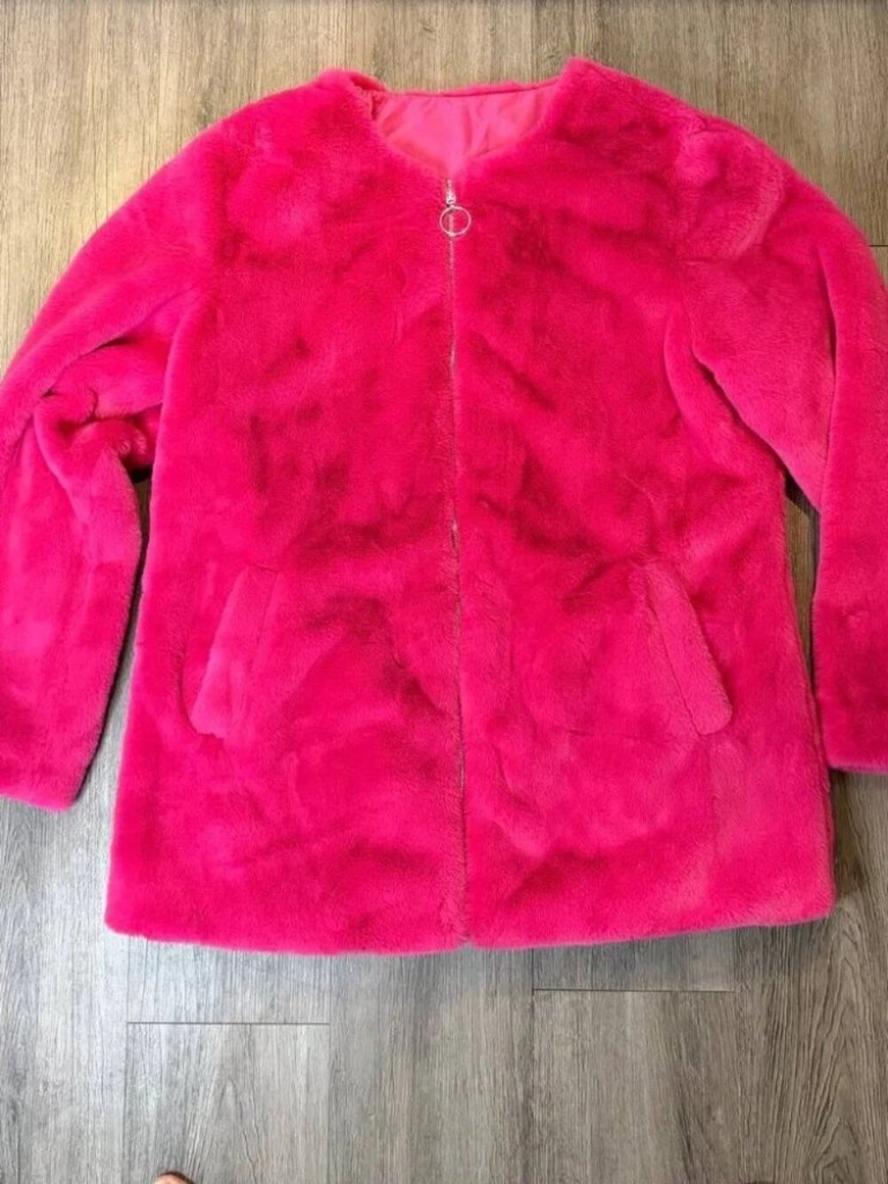Sebby Collection Hot Pink Faux Fur Reversible Coat Women’s Size XL